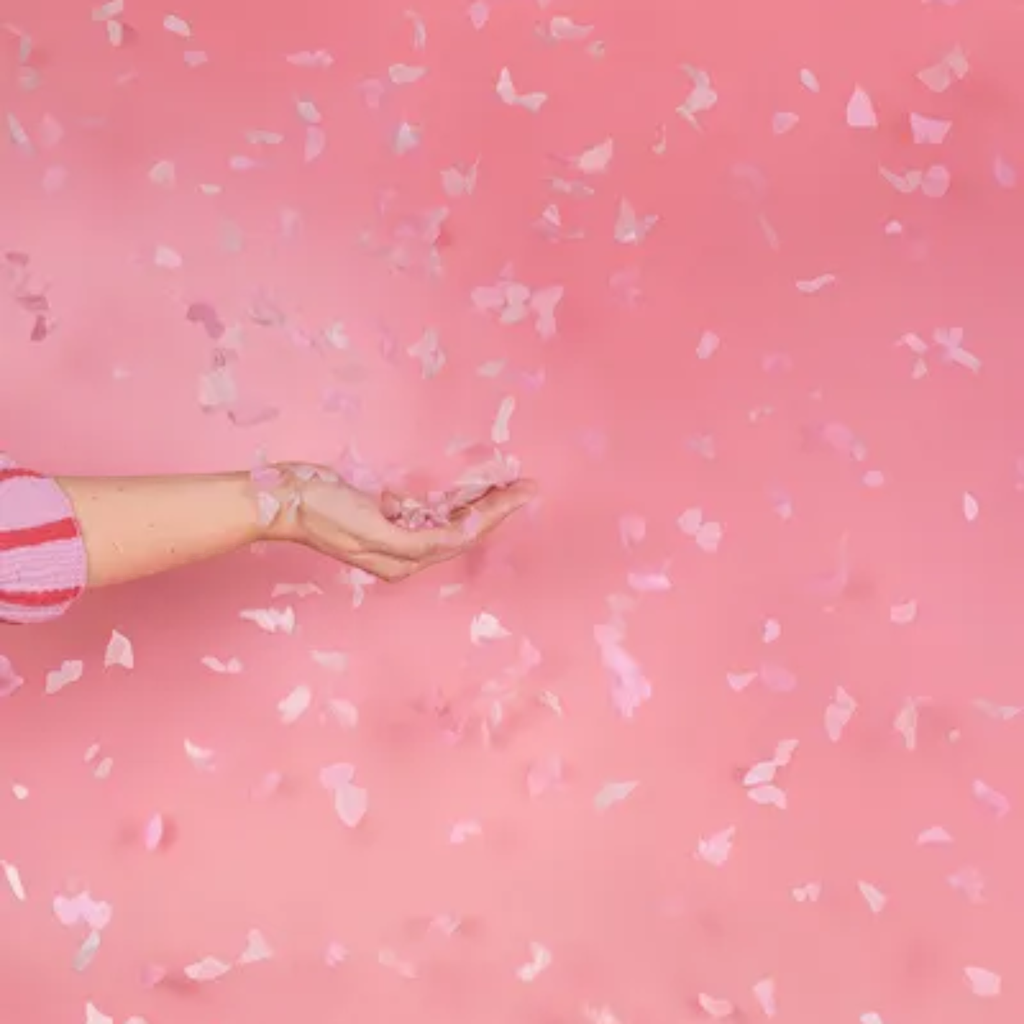 Gender Reveal confetti cannon with pink butterflies 20 cm
