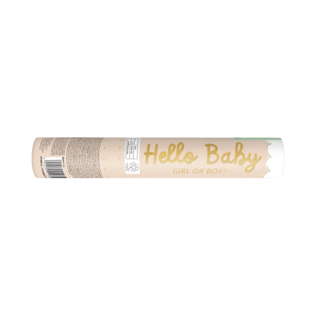 Gender Reveal confetti cannon with pink butterflies 20 cm