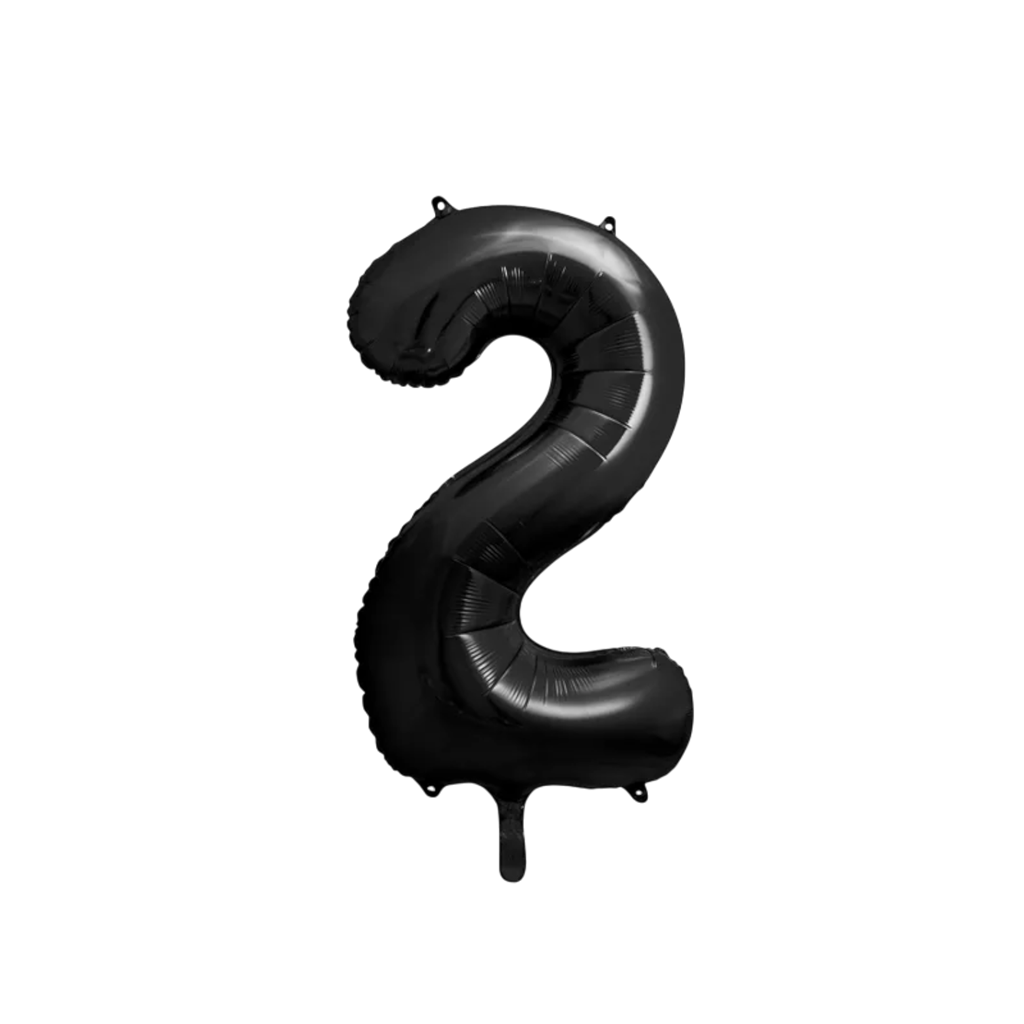 Ball Chiffre ''2'', aluminium, 86cm, black
