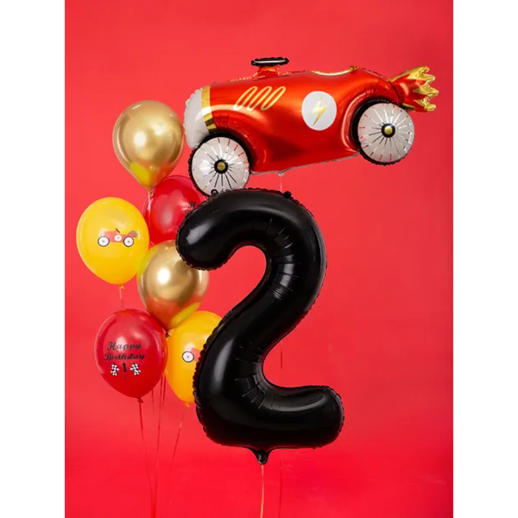 Ball Chiffre ''2'', aluminium, 86cm, black