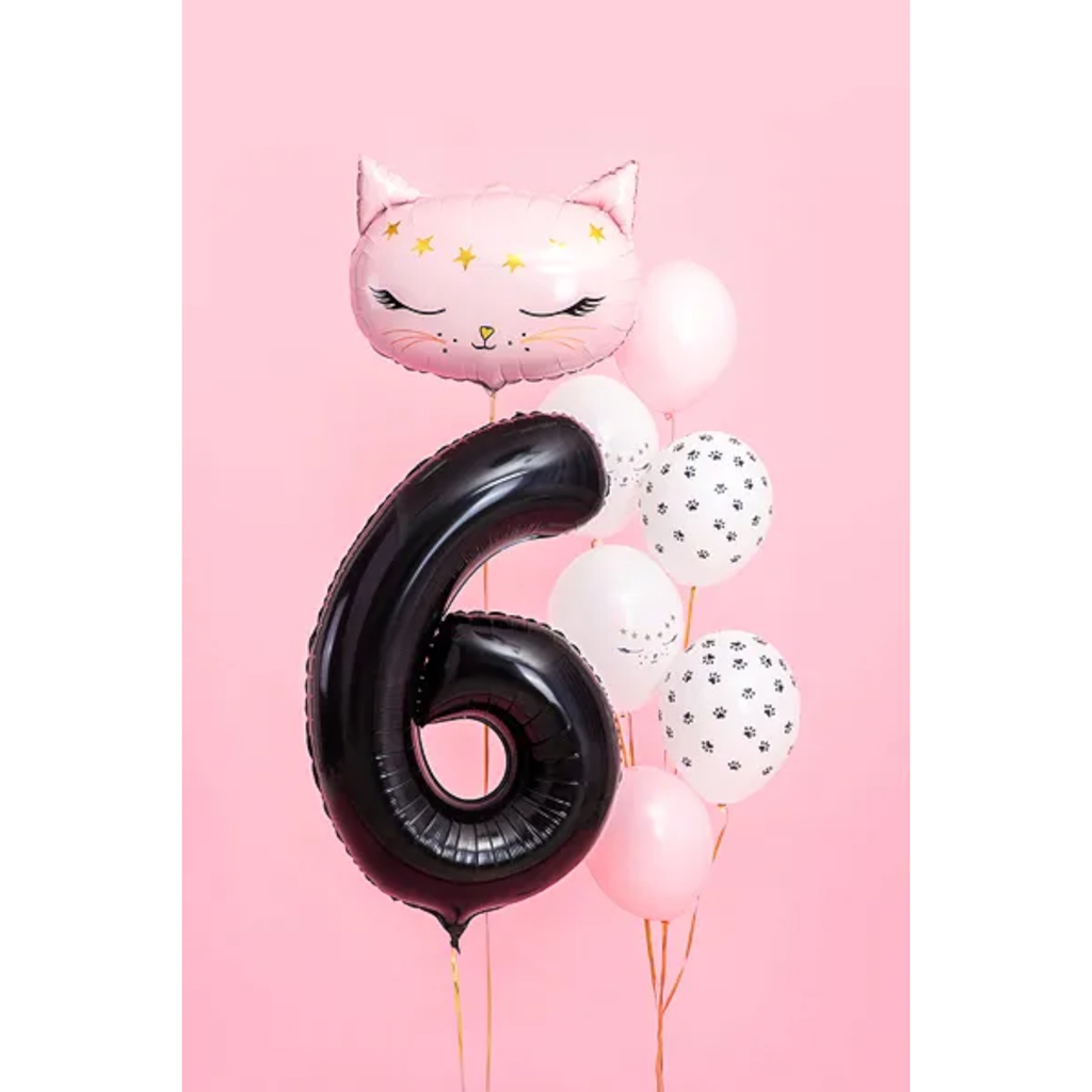 Ball Chiffre ''6'', aluminium, 86cm, black