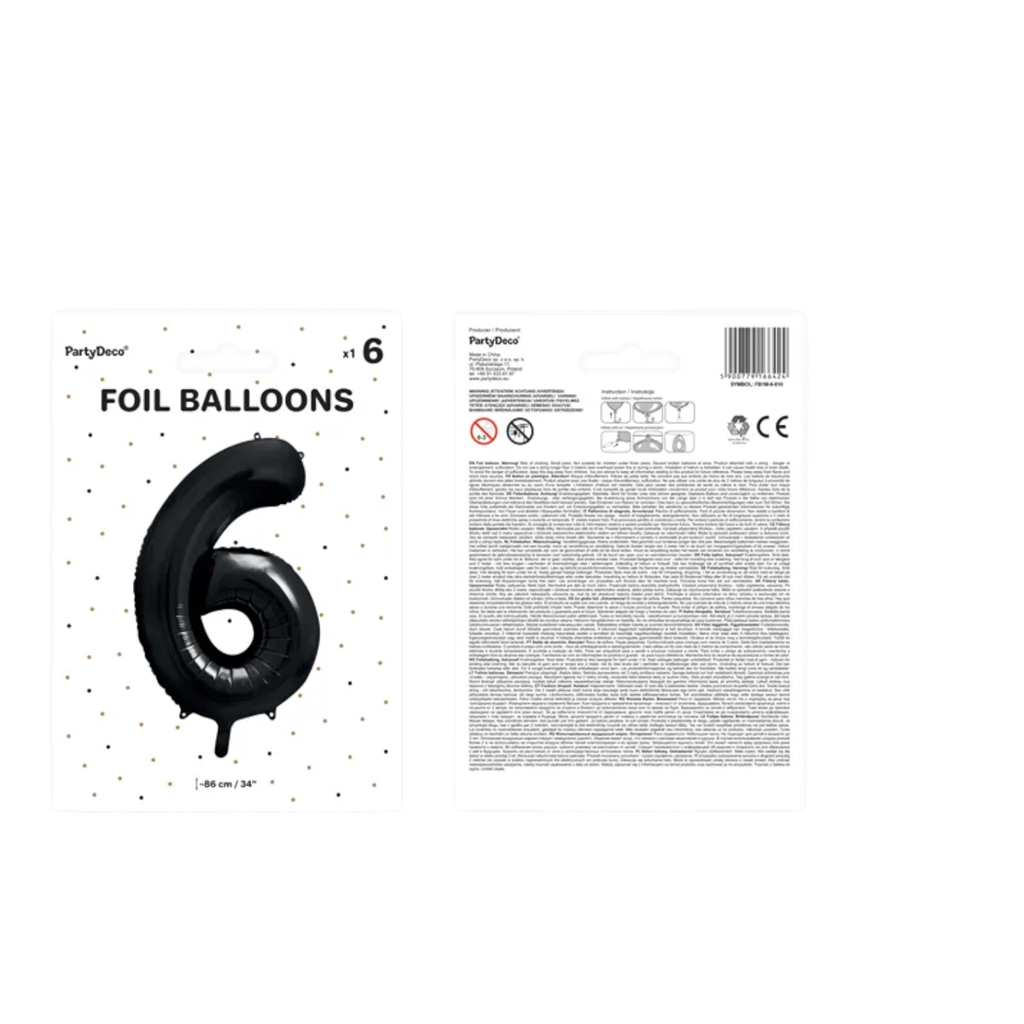 Ball Chiffre ''6'', aluminium, 86cm, black