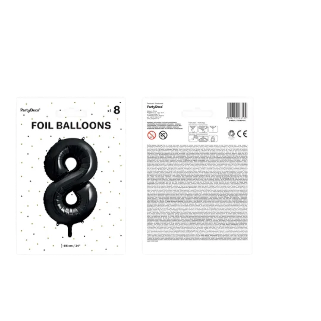 Ball Chiffre ''8'', aluminium, 86cm, black