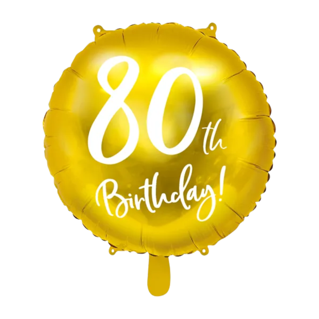 Golden birthday balloon 80 years