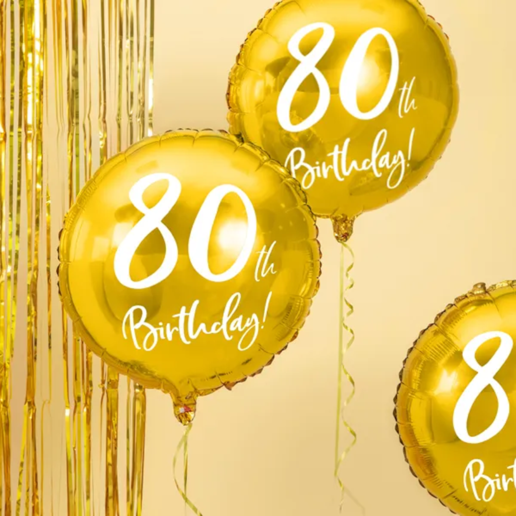 Golden birthday balloon 80 years