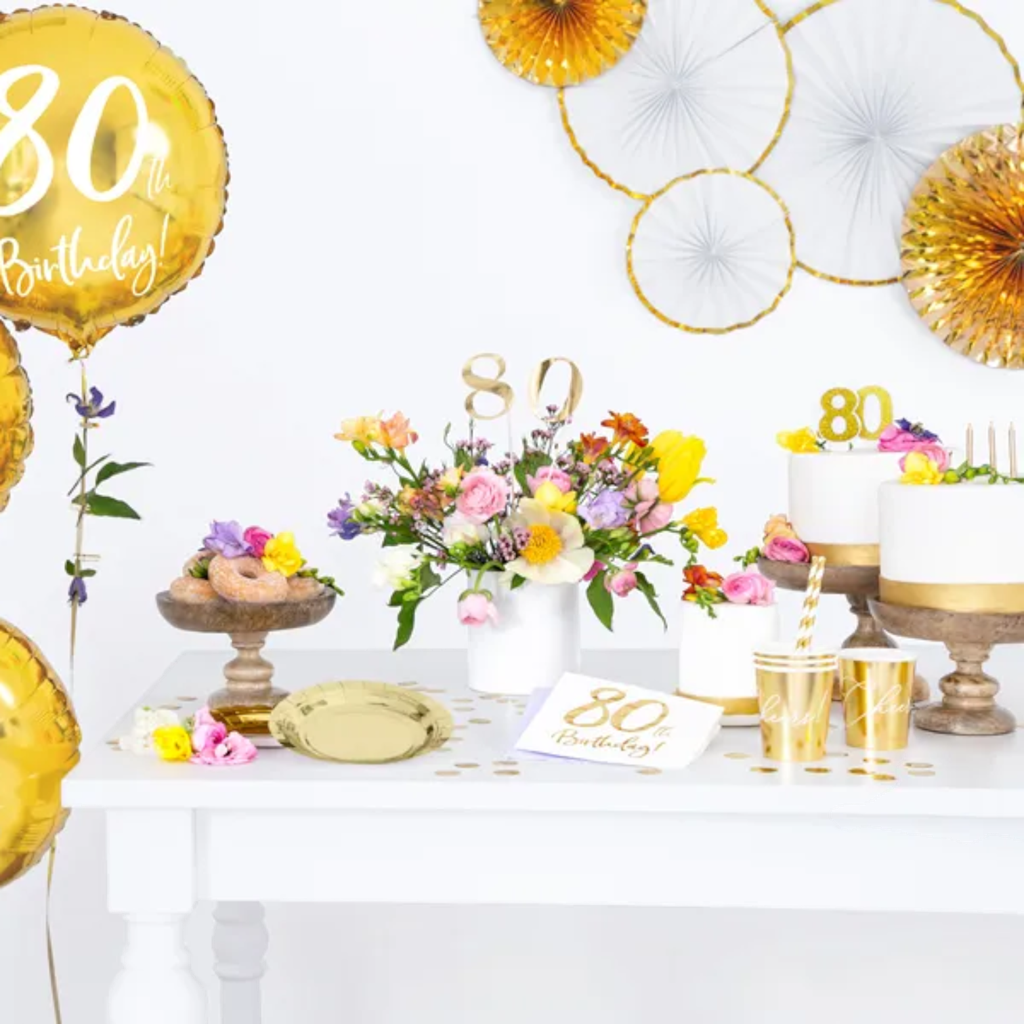 Golden birthday balloon 80 years