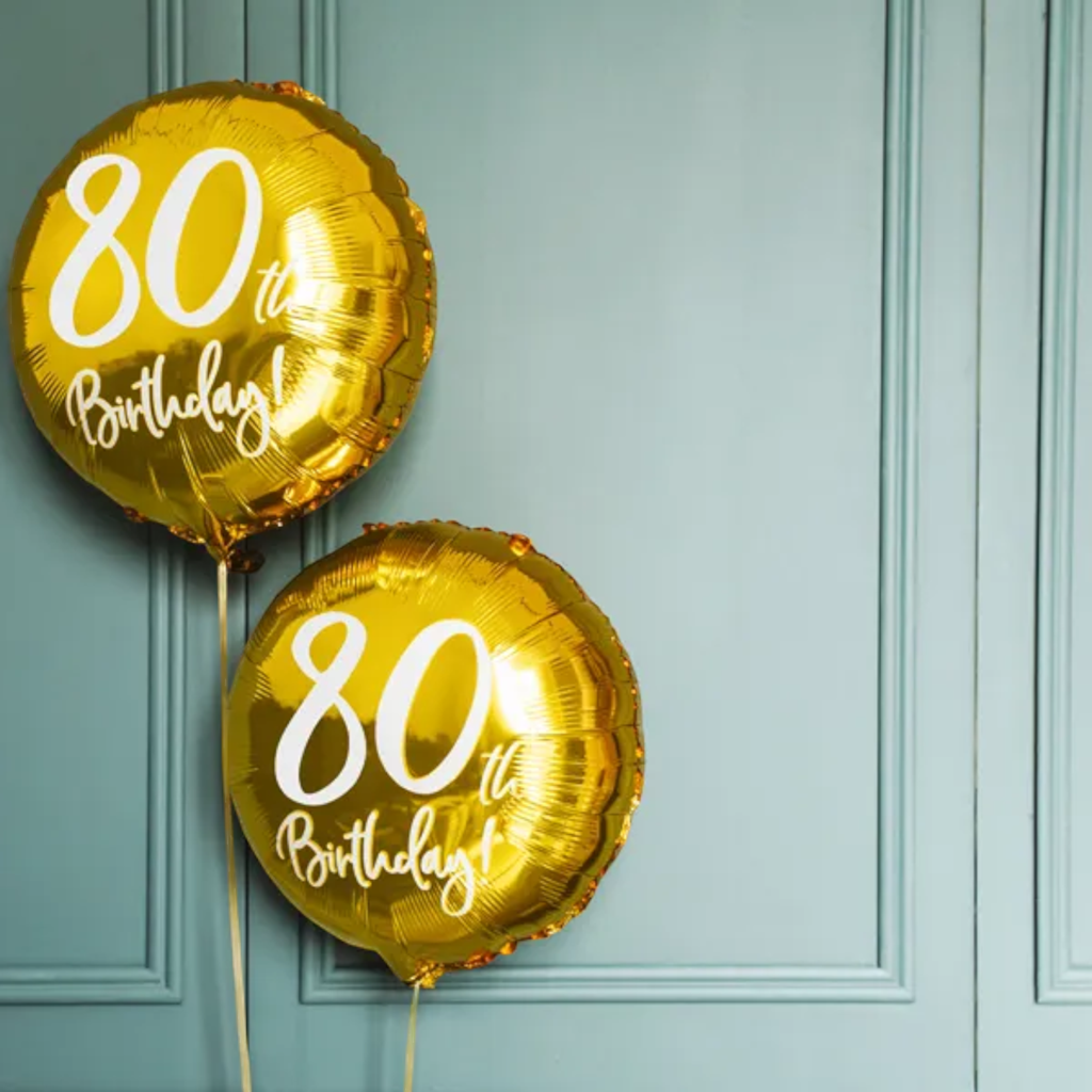 Golden birthday balloon 80 years