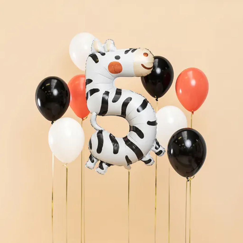 Zèbre aluminium balloon - Number 5