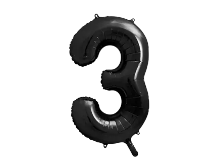 Ball Chiffre ''3'', aluminium, 86cm, black