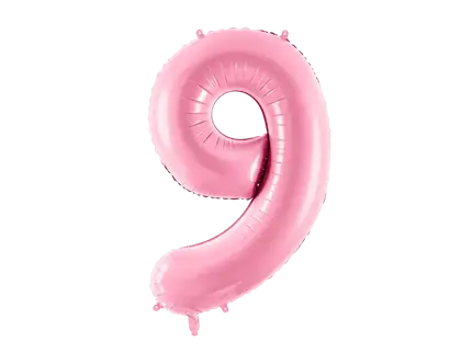 Ball Chiffre ''9'', aluminium, 86cm, light pink
