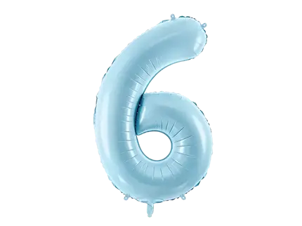 Ball Chiffre ''6'', aluminium, 86cm, light blue