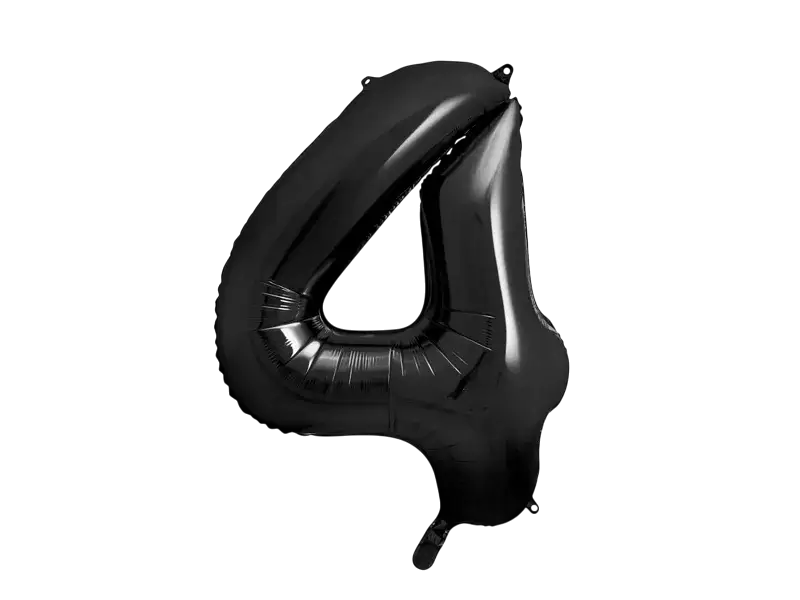 Ball Chiffre ''4'', aluminium, 86cm, black