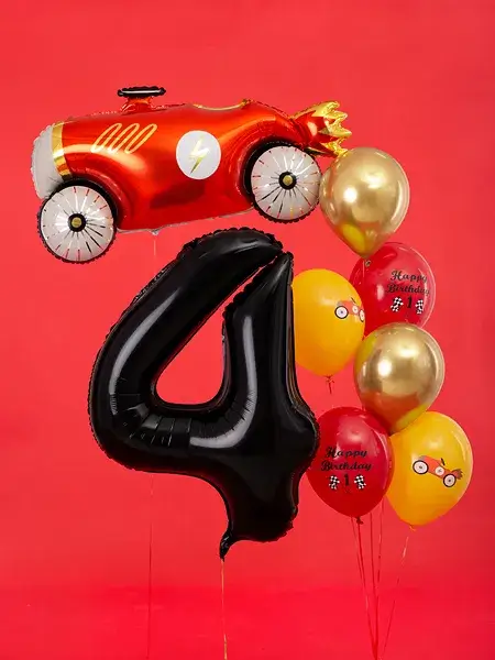 Ball Chiffre ''4'', aluminium, 86cm, black