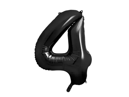 Ball Chiffre ''4'', aluminium, 86cm, black