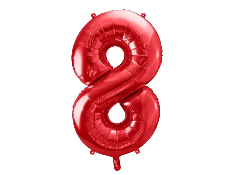 Ball Chiffre ''8'', aluminium, 86cm, red