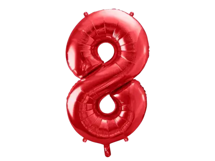 Ball Chiffre ''8'', aluminium, 86cm, red