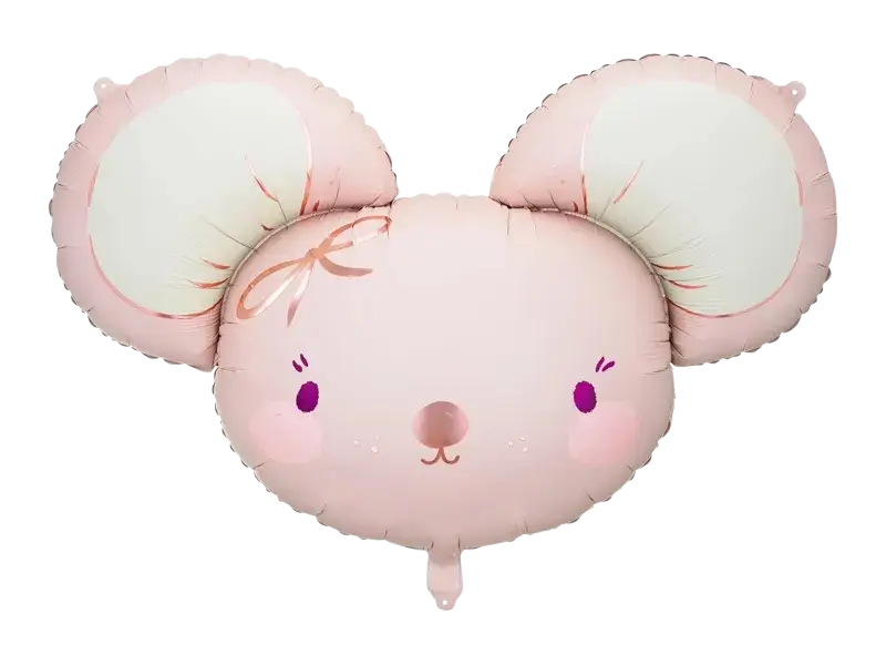 Aluminium balloon Mouse, 96 x 64 cm, bright pink