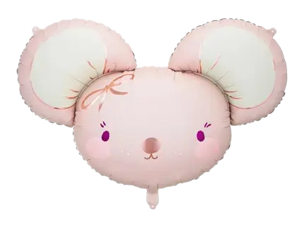 Aluminium balloon Mouse, 96 x 64 cm, bright pink