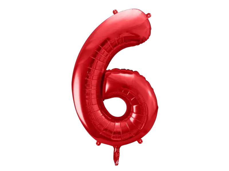 Ball Chiffre ''6'', aluminium, 86cm, red