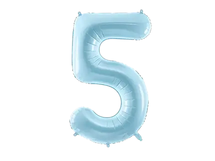 Ball Chiffre ''5'', aluminium, 86cm, light blue