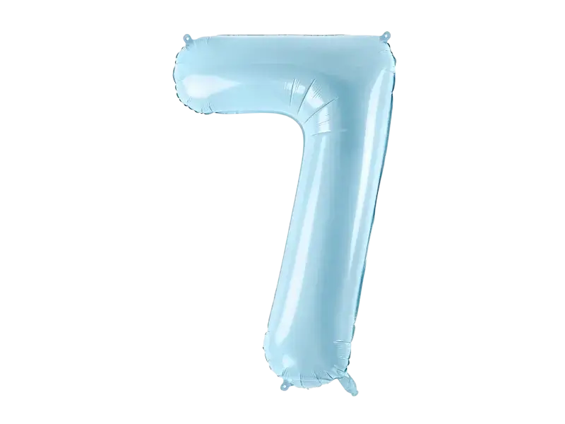 Ball Chiffre ''7'', aluminium, 86cm, light blue