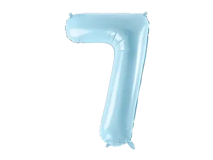 Ball Chiffre ''7'', aluminium, 86cm, light blue