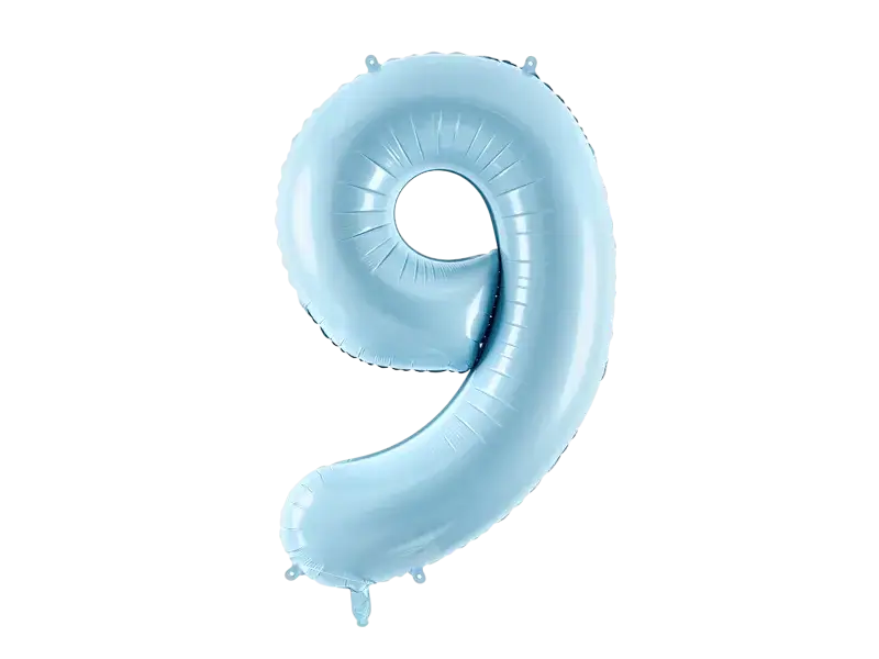 Ball Chiffre ''9'', aluminium, 86cm, light blue