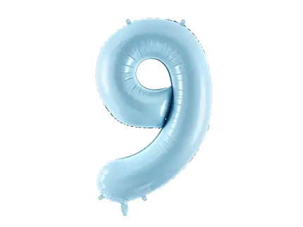 Ball Chiffre ''9'', aluminium, 86cm, light blue