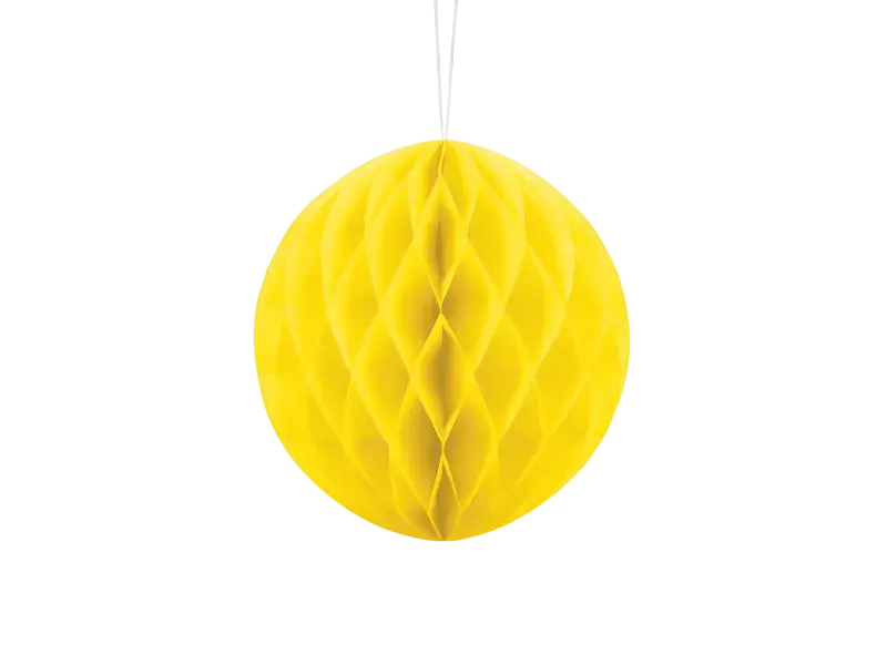 Paper honeycomb ball, yellow, 20 cm