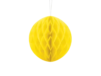 Paper honeycomb ball, yellow, 20 cm