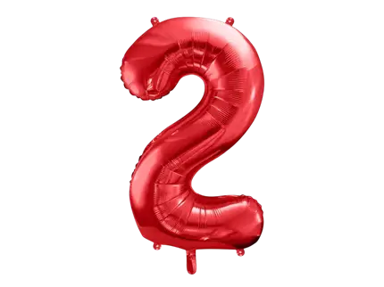 Ball Chiffre ''2'', aluminium, 86cm, red