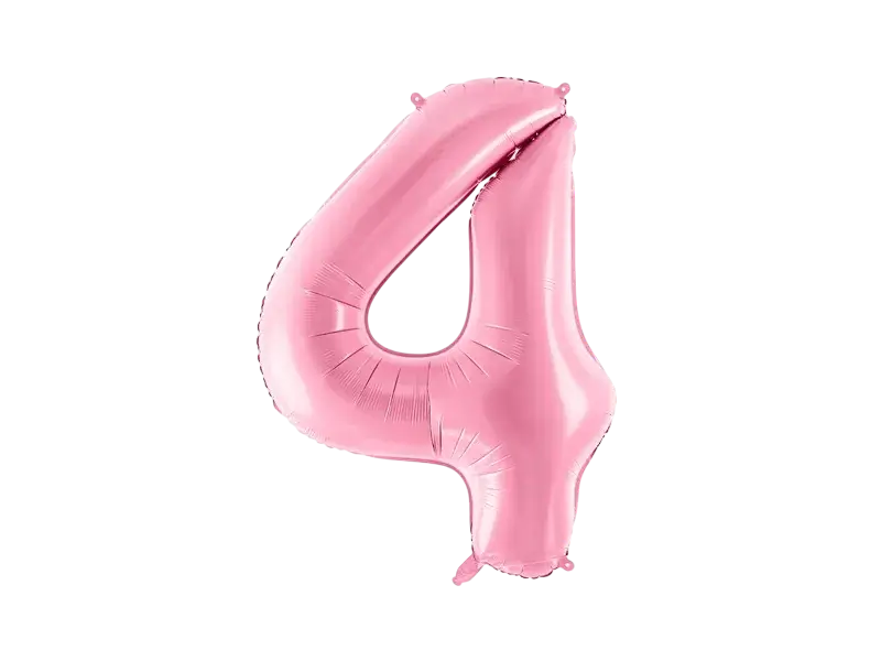Ball Chiffre ''4'', aluminium, 86cm, light pink