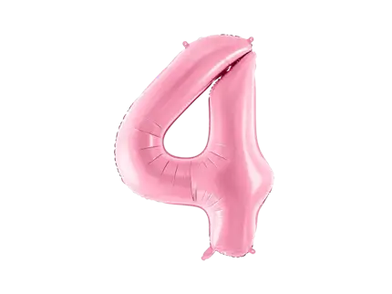 Ball Chiffre ''4'', aluminium, 86cm, light pink