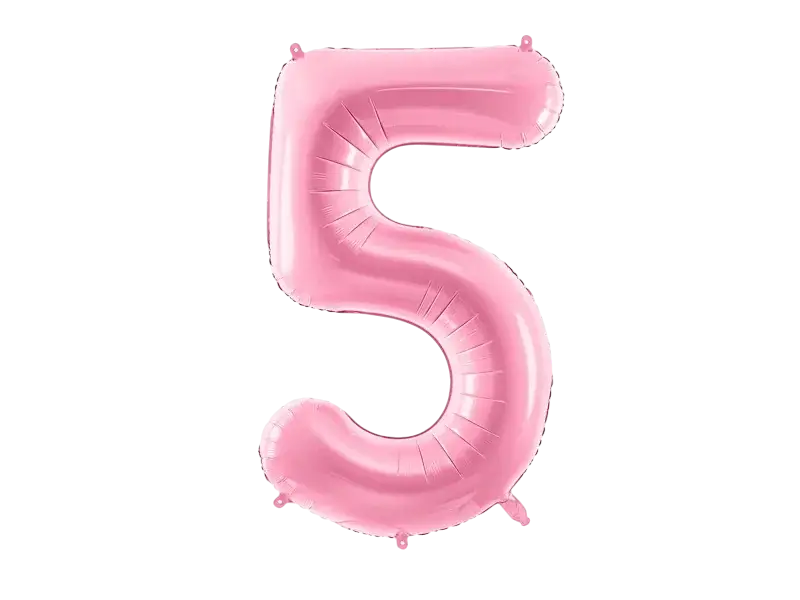 Ball Chiffre ''5'', aluminium, 86cm, light pink