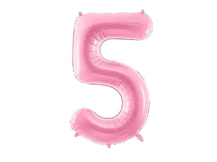 Ball Chiffre ''5'', aluminium, 86cm, light pink