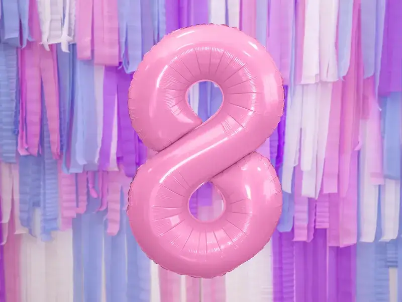 Ball Chiffre ''8'', aluminium, 86cm, light pink