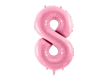 Ball Chiffre ''8'', aluminium, 86cm, light pink