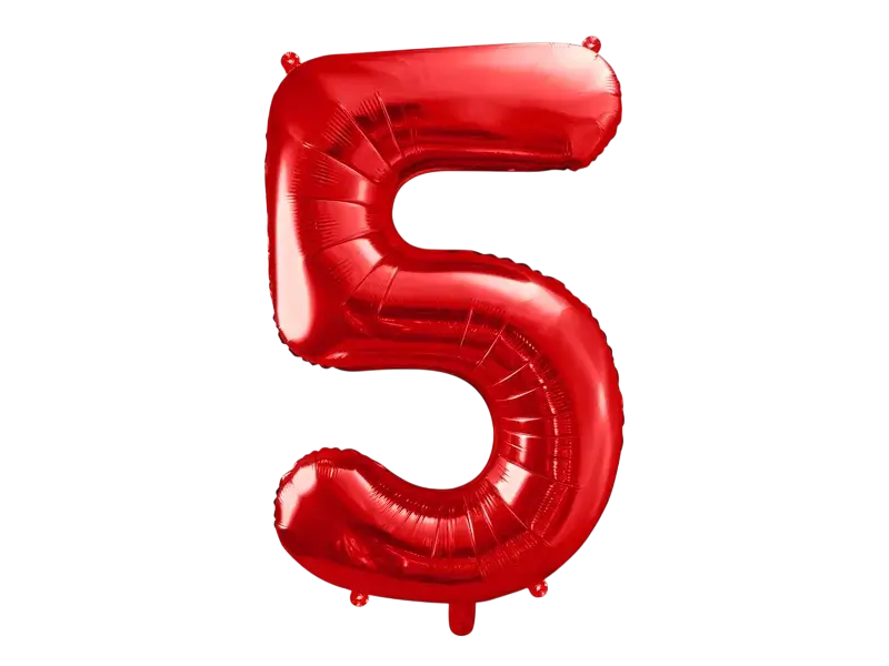 Ball Chiffre ''5'', aluminium, 86cm, red
