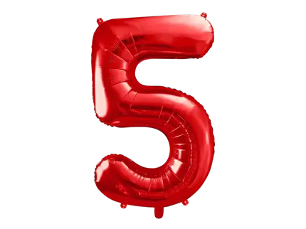 Ball Chiffre ''5'', aluminium, 86cm, red