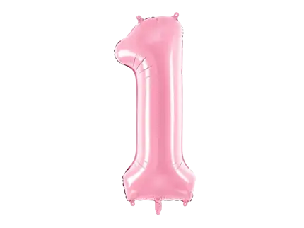Ball Chiffre ''1'', aluminium, 86cm, light pink