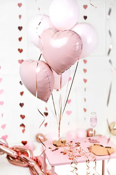 Hearts balloon weight, pink gold