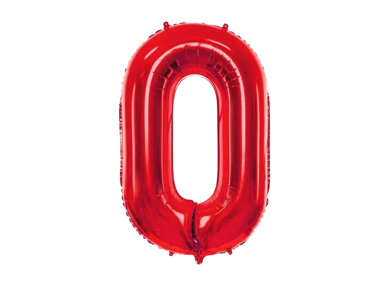 Ball Chiffre ''0'', aluminium, 86cm, red