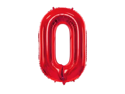 Ball Chiffre ''0'', aluminium, 86cm, red