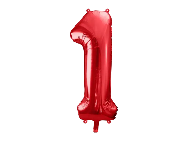 Ball Chiffre ''1'', aluminium, 86cm, red
