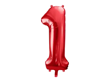 Ball Chiffre ''1'', aluminium, 86cm, red