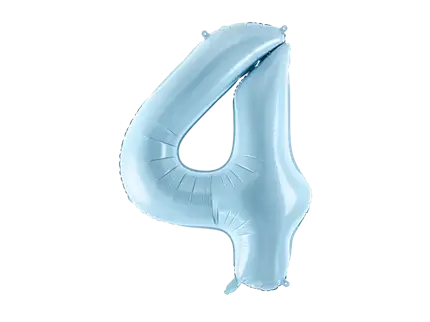 Ball Chiffre ''4'', aluminium, 86cm, light blue
