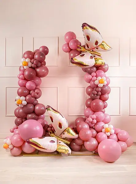 60 cm round balloon, wild pastel pink