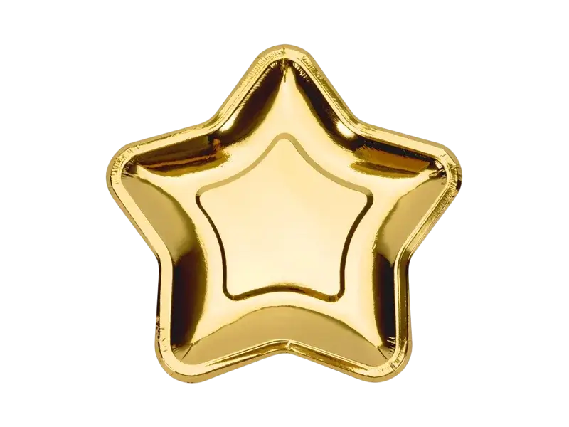 6 gold star plates (ø18cm)