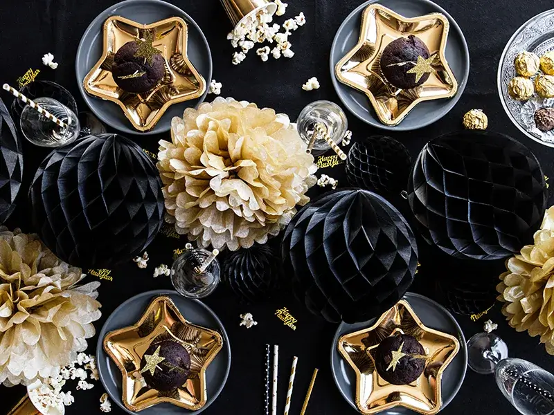 6 gold star plates (ø18cm)