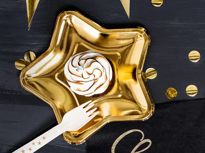 6 gold star plates (ø18cm)